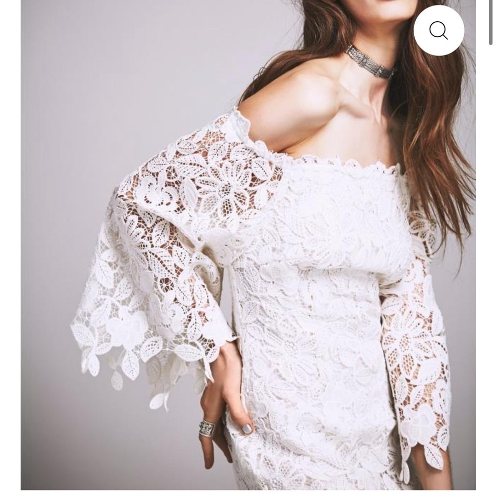Free People White Lace Mini Dress